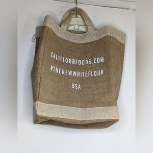 Califlourfoods Natural Jute Tote Bag - Brown